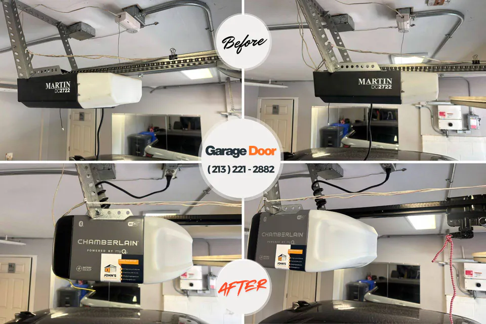 Before and after: garage door repair Penn Estates, PA